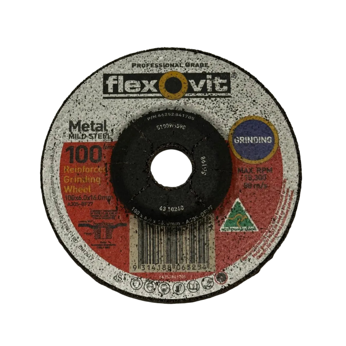 100mm diameter, 6mm thick grinding disc 