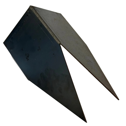 Large corten corner peg inside fold
