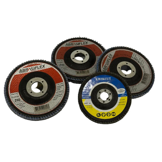 Flap discs of various sizes and grit